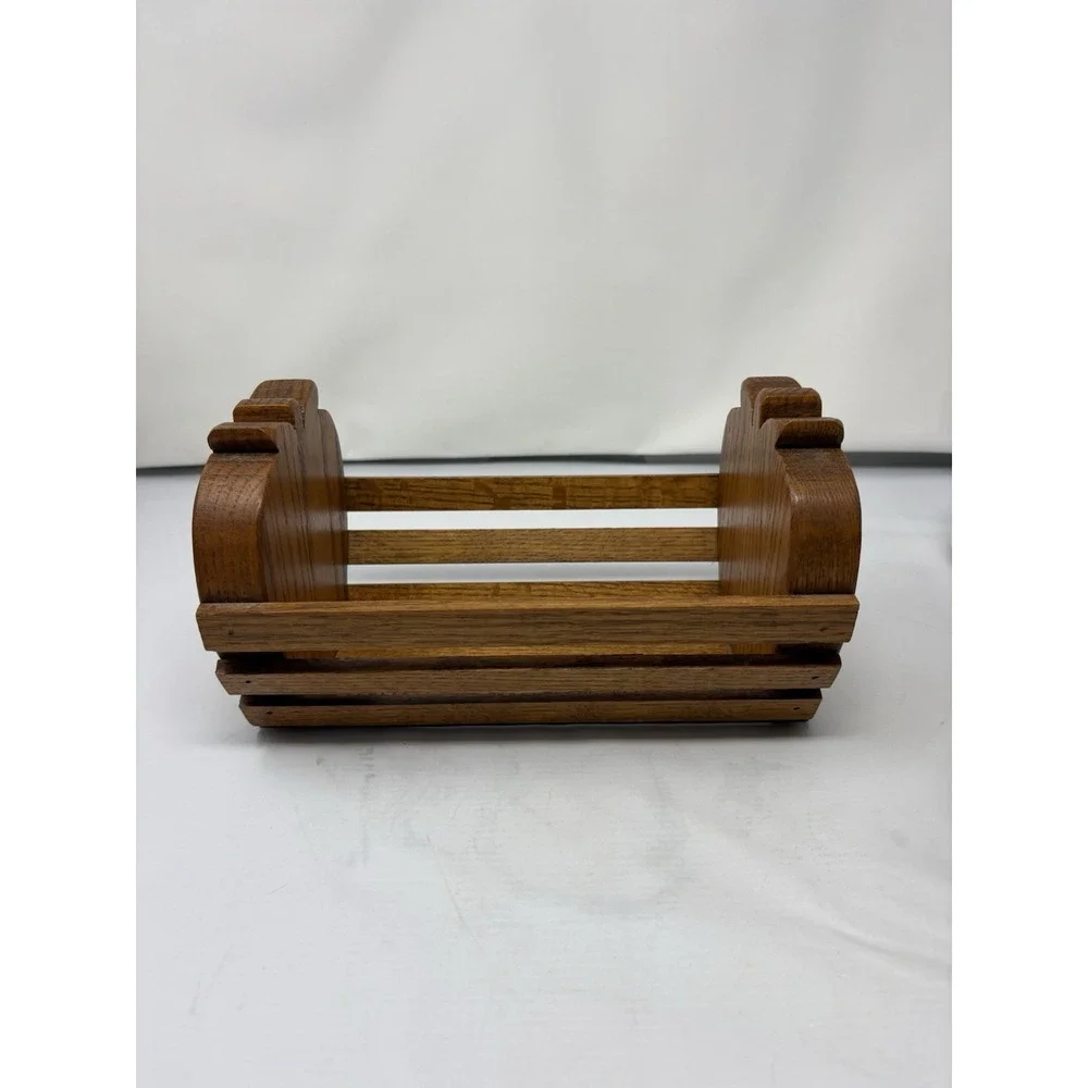 Vintage Heart-Shaped Decorative  Wooden Slat Storage Basket/Rack Country Cottage